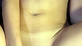 the scene shows cum on her belly