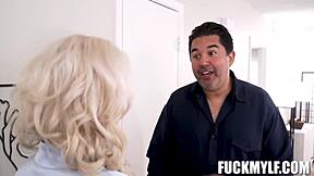 Step-nana guides virgin through taboo first-time journey