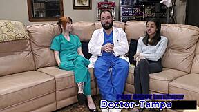 Dr. Tampa Dominates Petite Ditria Rose in Government Roleplay with Pierced Nipples