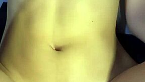 the scene shows cum on her belly