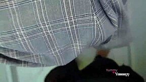 teacher catches student in bathroom and adjusts uniform for tardiness