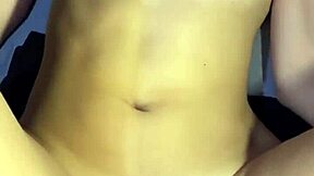 the scene shows cum on her belly