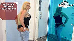 Hey, biggest creampie at German teen gangbang party ever!