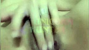 curvy latina rubs her pussy then fingers her ass on bed