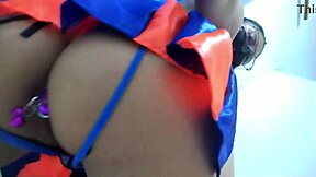 Sexy Sarita Plays Alone, Showing Ass To Camera With Huge Curvy Kinky Appeal