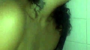 Is Brook Starr a shower slut? Petite ebony latina milf in golden shower blowjob.