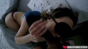 Jade nile was sucking, unaware it was her stepbrother's cock.