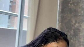 see him loving a deep cock massage from cute brunette