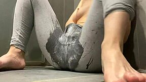 wet panty teen dripping hard! 💦