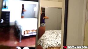 mandy muse swallows stepbro's thick cock while teasing her pussy