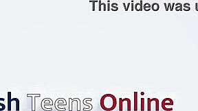 Teen engages in oiled play and footjob in uniform.