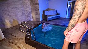 Eva Tender, wanna swim? Ended up with hard poolside banging!