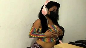 Woman Rides Huge Pink Dildo In Pussy!