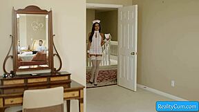 lovely teen seduces boyfriend in nurse outfit role play with vanna bardot and codey steele