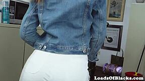 Teen gets facialized during intense interracial sex audition