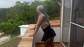 Colombian MILF Karen Sleent Fucks Young Neighbor in Husband's Bed for Cuckold Fun!