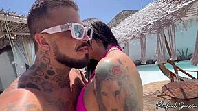 Latina in Lingerie Rides in Jacuzzi POV