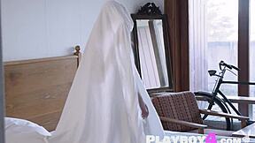 petite european babe elilith noir in sexy see-through outfit.