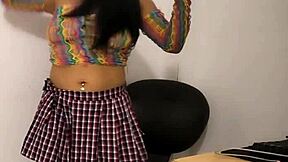 Woman Rides Huge Pink Dildo In Pussy!