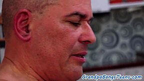 Busty 19yo babe rides horny grandpa’s cock with skill