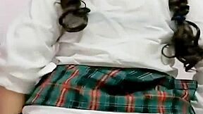 School girl masturbates after classes