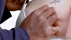 European hottie faces huge BBC for her first wild ride