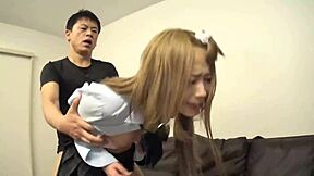 Hey, join us for Japanese 3some with wild doggystyle action