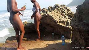 Curvy couple gets naughty with foreplay on a beach vacation. Part 1 heats up fast!