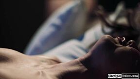 Blonde gets her beaver licked while we bang nearby.