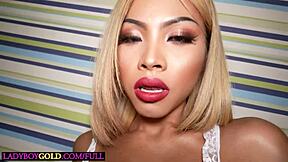 Tiny Asian Ladyboy Teen Blonde Itim Gets Tight Ass Toyed And Screwed