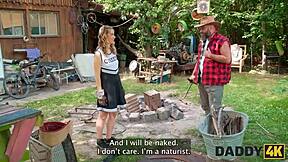 In Daddy4K, the meeting with stepdaddy turned into outdoor sex with the young girl