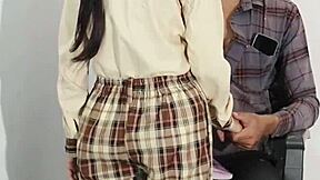 school girl overwhelmed by teacher's huge cock