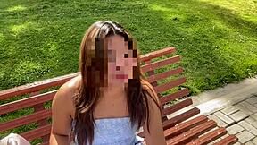 this young petite latina in casting licks ass sexily