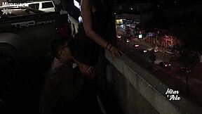 miroslava lets a stranger lick her pussy in the parking lot