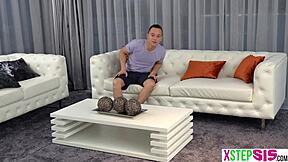 European stepsister threesome with petite bff!