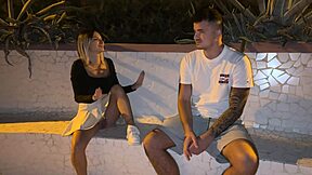 Wow! Walking by the Sea with No Panties, Stranger Notices in Outdoor Pregnant Doggystyle!