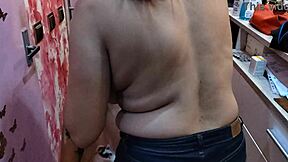 check out this barber babe's perfect natural tits