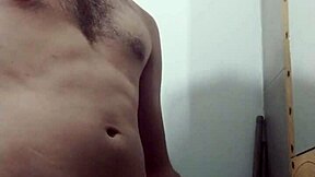 young woman undresses in bathroom for solo session