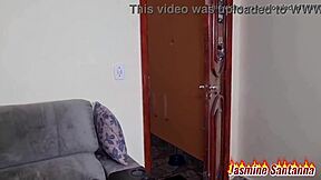 Latina teen bunny uses dildo on endowed client during easter