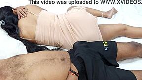 in this hotel room, the haryanvi stepmom shares the bed with her stepson, leading to muff diving and sucking