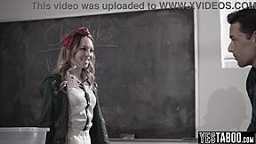 petite blonde teen 18+ drilled by mature teacher