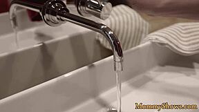 amazing stepmom teasing cute teen with strapon in lesbian threesome