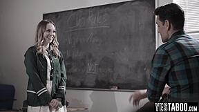 petite blonde teen 18+ drilled by mature teacher