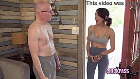 scarlett foxx petite redhead rides stranger's cock in doggystyle