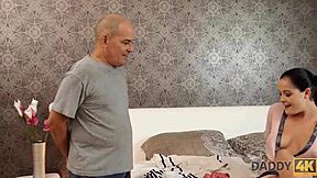 daddy4k old dad bangs brunette cutie with skill