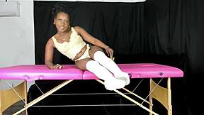 modeling lace vintage lingerie, um, ya know, showin off my petite ebony curves