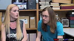 Young Teen Couple Bent Over in Doggystyle Fucking Caught by Mall Cop in Shop