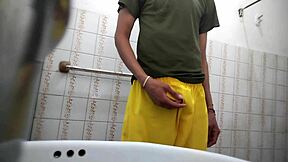 an italian straight guy gets kinky in the visiting bathroom with a student