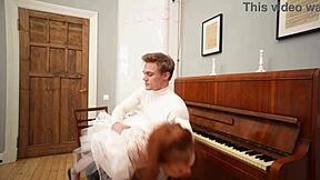 My piano teacher skips lessons to bang me hard instead!