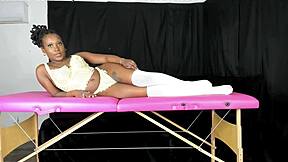 modeling lace vintage lingerie, um, ya know, showin off my petite ebony curves